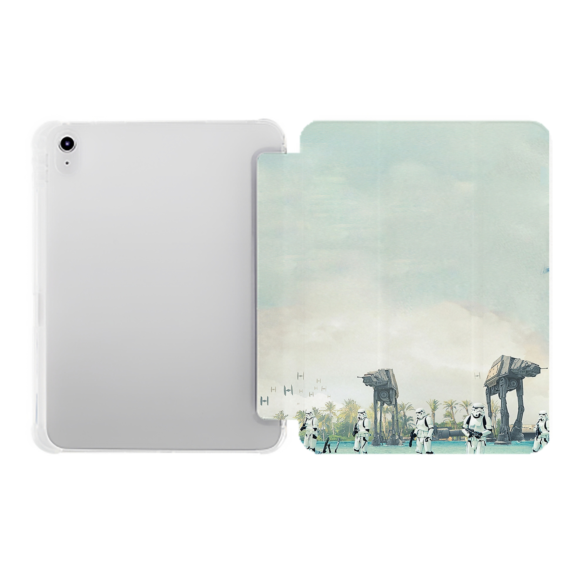 （画像用） スター・ウォーズ Star Wars IPad ケース ペン収納付き 三つ折りスタンド PUレザー×シリコン 対応機種9.5/10.5/10.9インチ